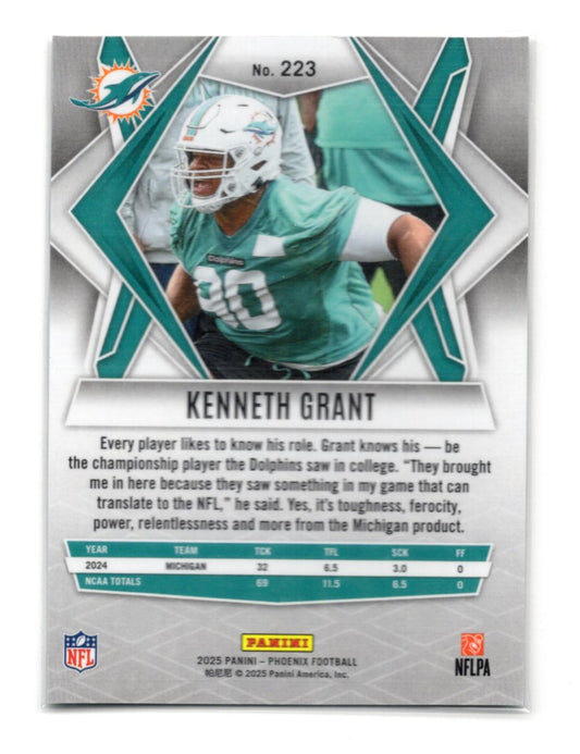 2025 Panini Phoenix Kenneth Grant Card Rookie Miami Dolphins #223