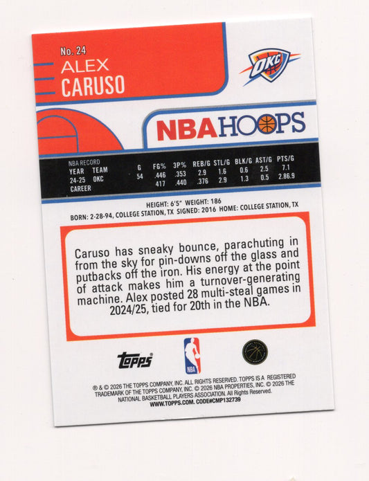 2025-26 Hoops Alex Caruso Card Oklahoma City Thunder #24