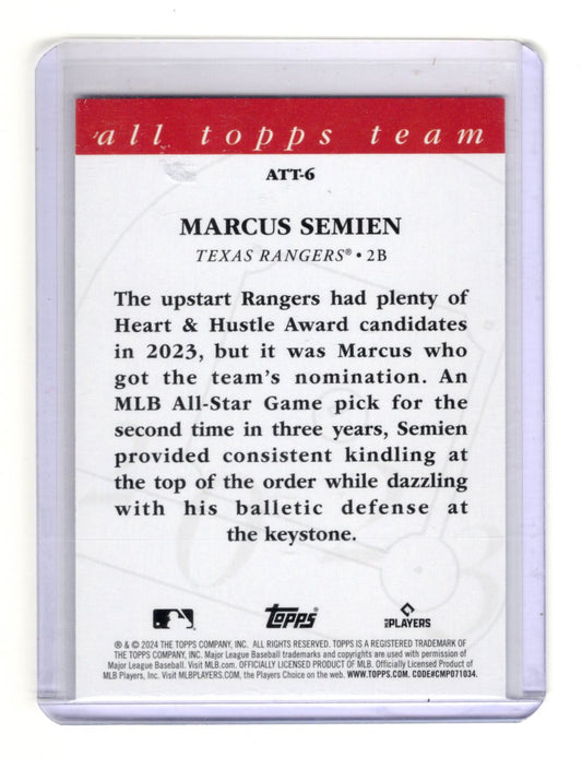 2024 Topps Marcus Semien Card 2023 All Topps Team Texas Rangers #ATT-6