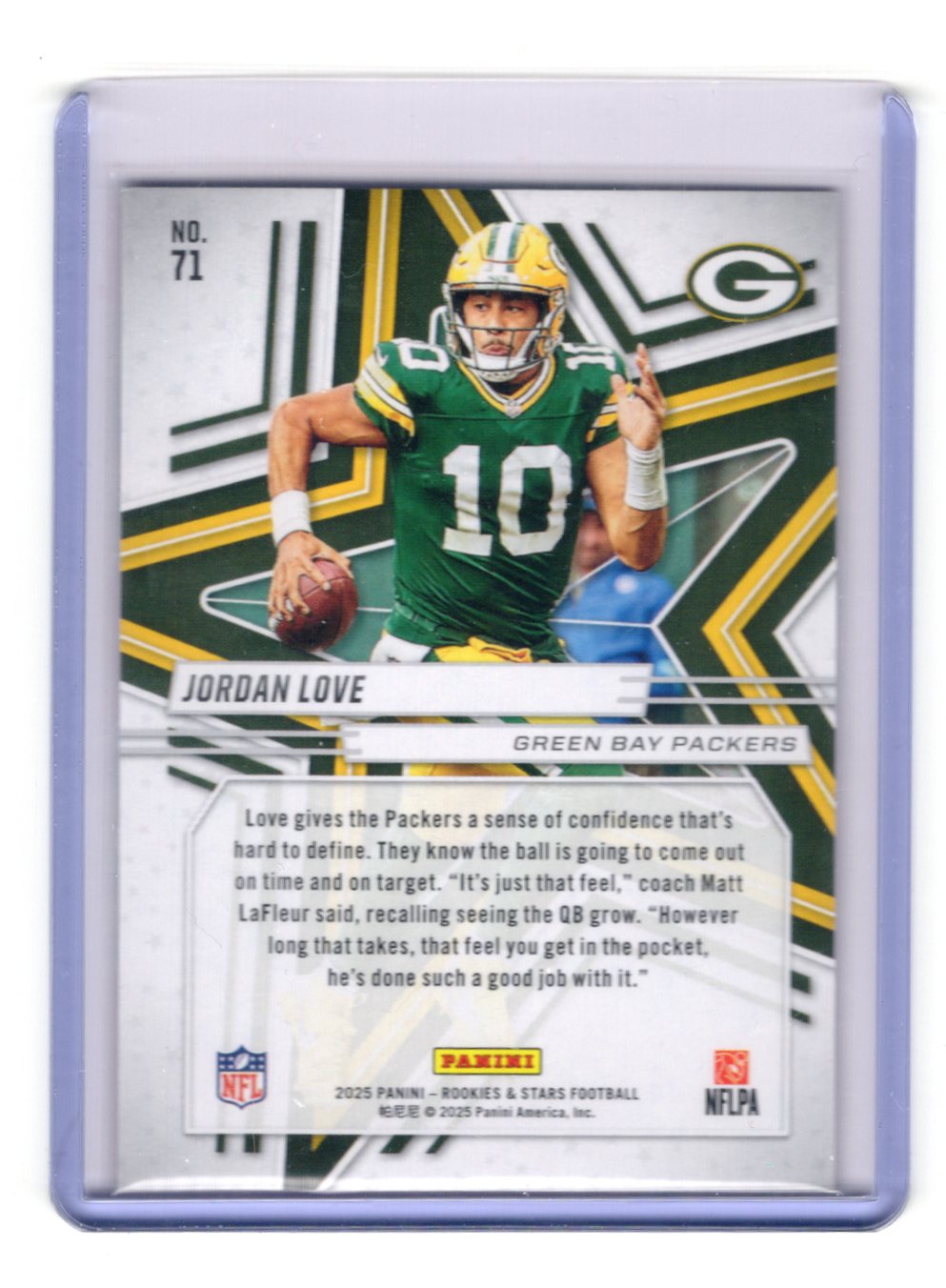 2025 Panini Rookies & Stars Jordan Love Card Red Green Bay Packers #71