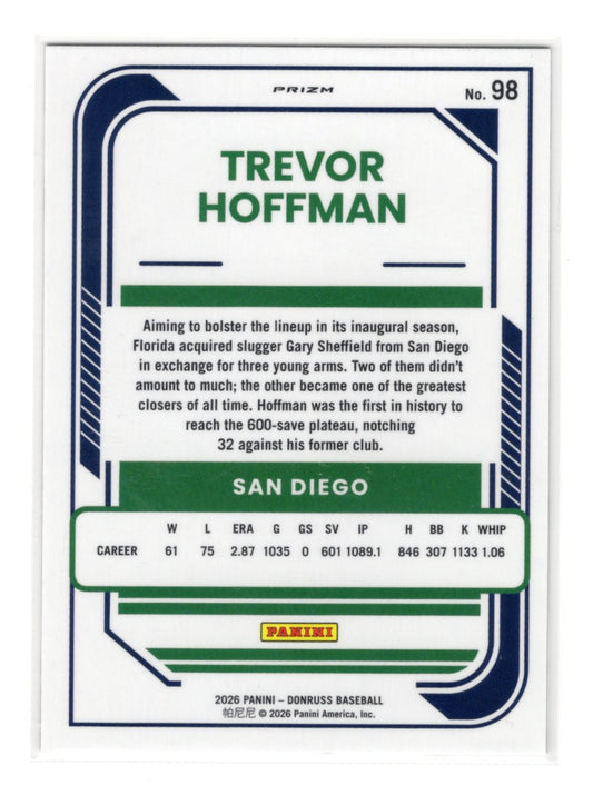 2026 Donruss Trevor Hoffman Card Optic Circles San Diego Padres #98