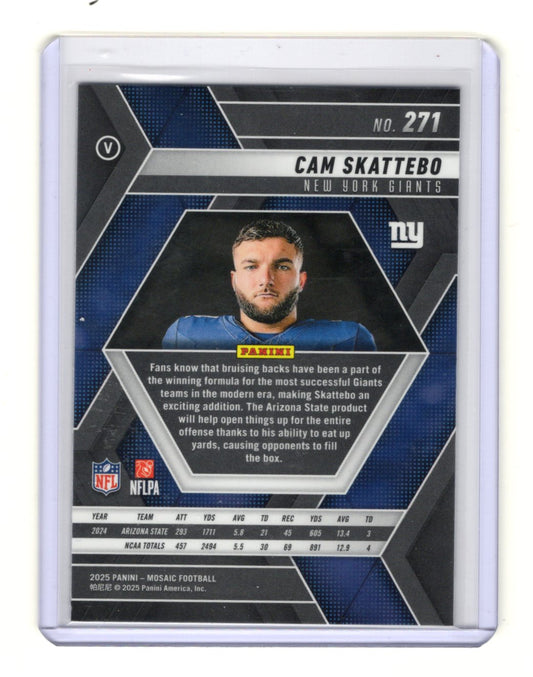 2025 Panini Mosaic Cam Skattebo Card Rookie New York Giants #271