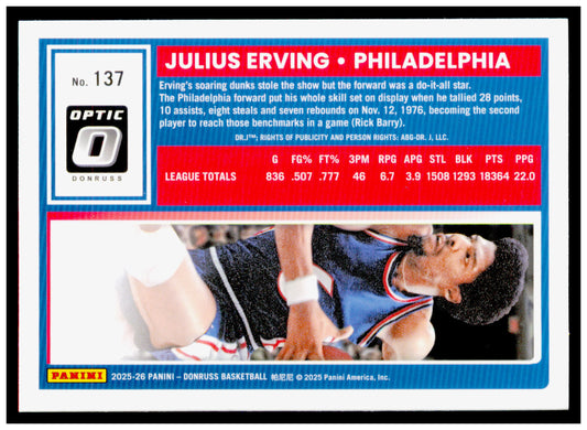 2025-26 Donruss Julius Erving Card Philadelphia 76ers #137