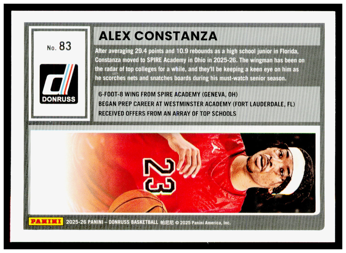 2025-26 Donruss Alex Constanza Card NA #83