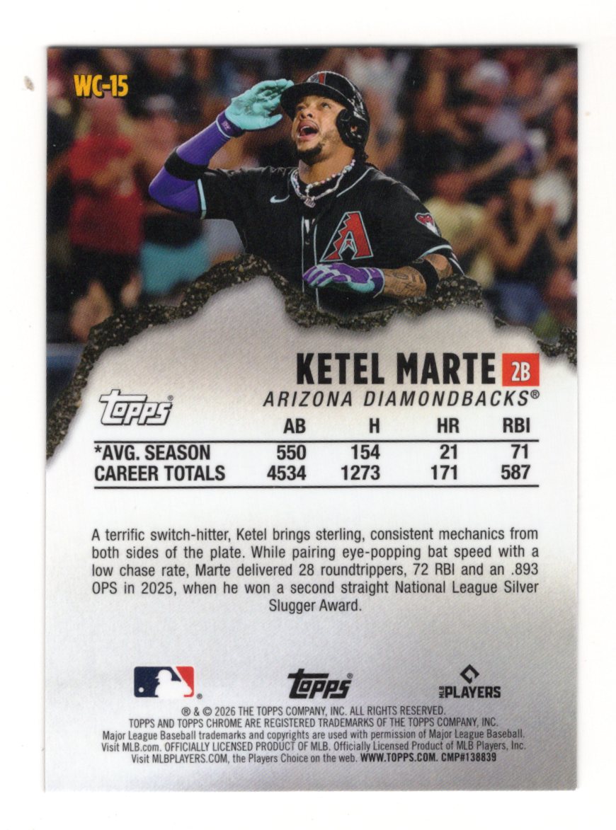 2026 Topps Chrome Ketel Marte Card Wrecking Crew Arizona Diamondbacks
