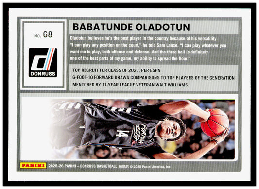 2025-26 Donruss Babatunde Oladotun Card