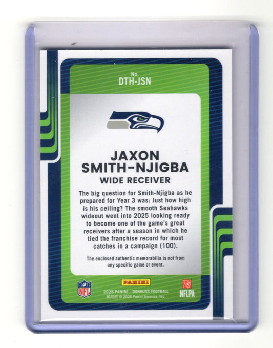 2025 Donruss Jaxon Smith-Njigba Card Donruss Threads Memorabilia