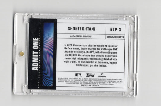 2026 Topps Chrome Shohei Ohtani Card Big Ticket Players Los Angeles Dodgers