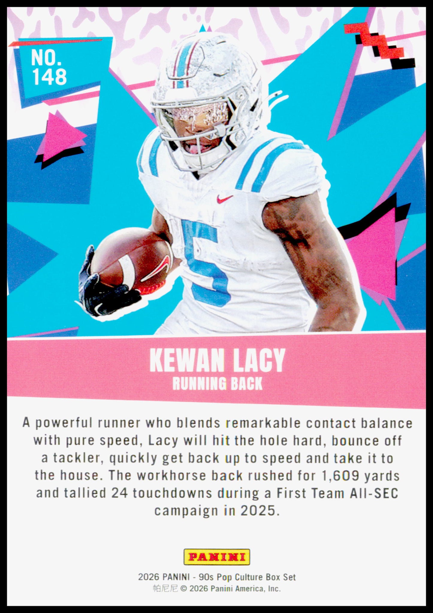 2026 Panini Decades 90s Pop Culture Kewan Lacy Card Ole Miss Rebels