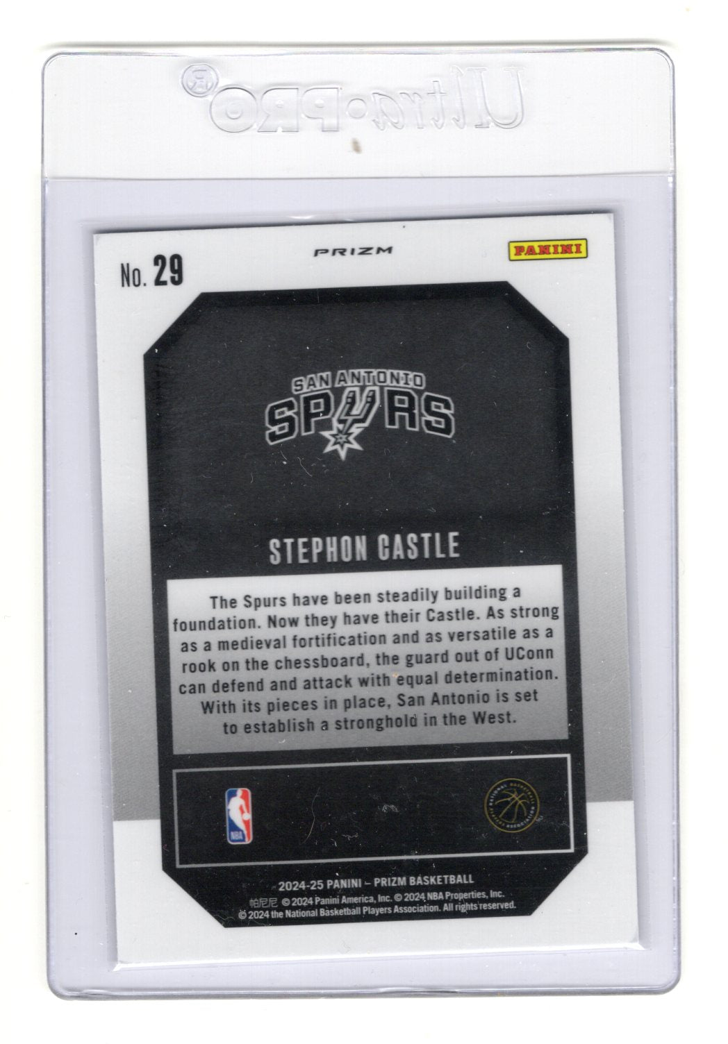 2024-25 Panini Prizm Stephon Castle Card Emergent San Antonio Spurs