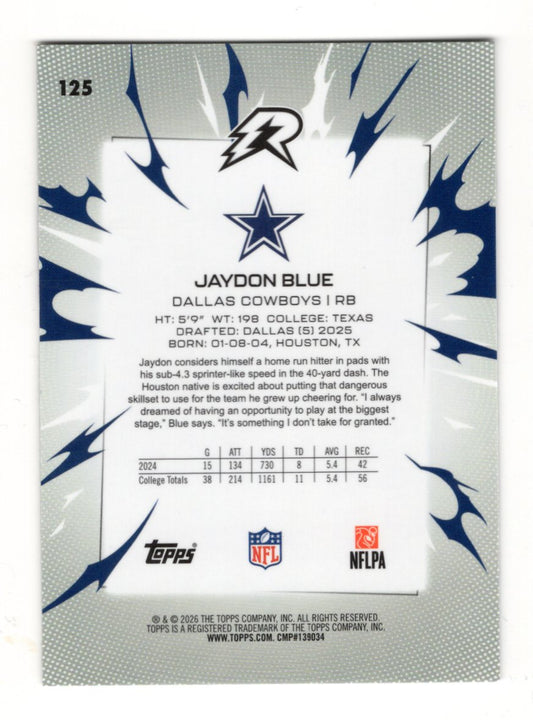 2025 Topps Resurgence Jaydon Blue Card Rookie Dallas Cowboys