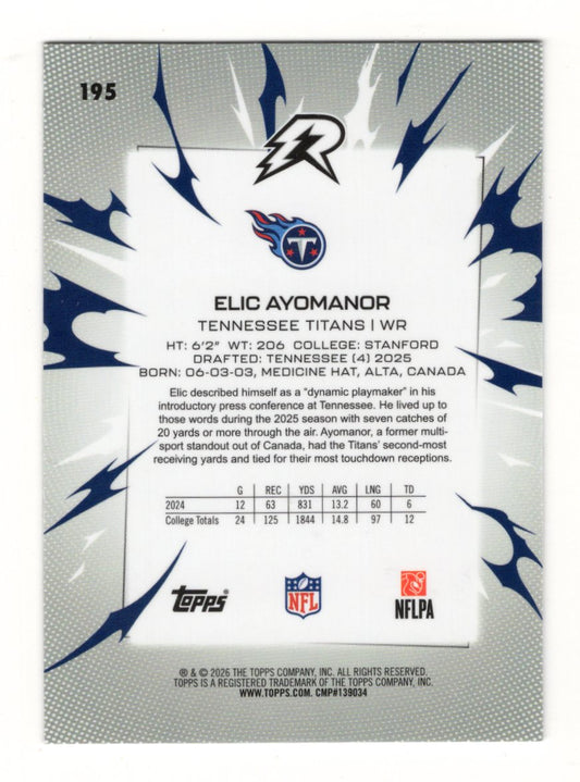 2025 Topps Resurgence Elic Ayomanor Card Rookie Tennessee Titans