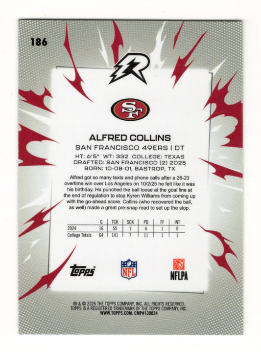 2025 Topps Resurgence Alfred Collins Card Rookie San Francisco 49ers