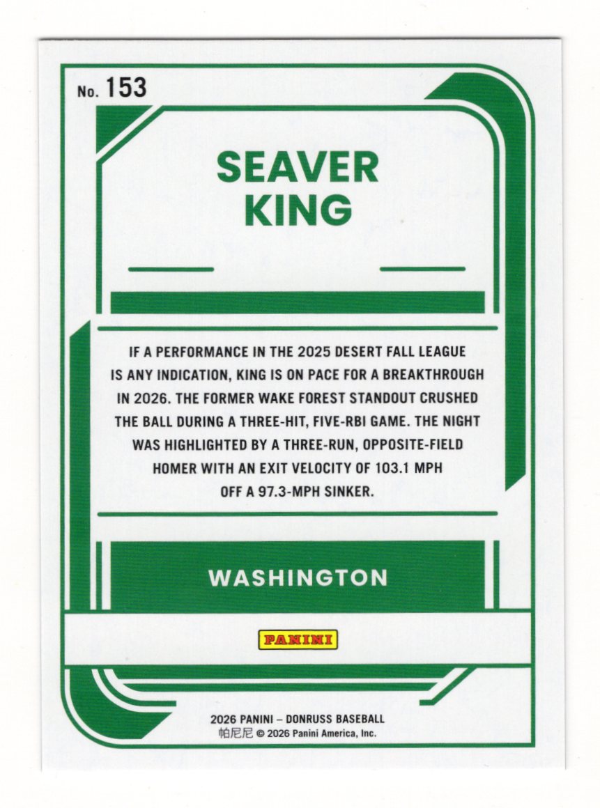2026 Donruss Seaver King Card Signature Series Red and Green Lazer