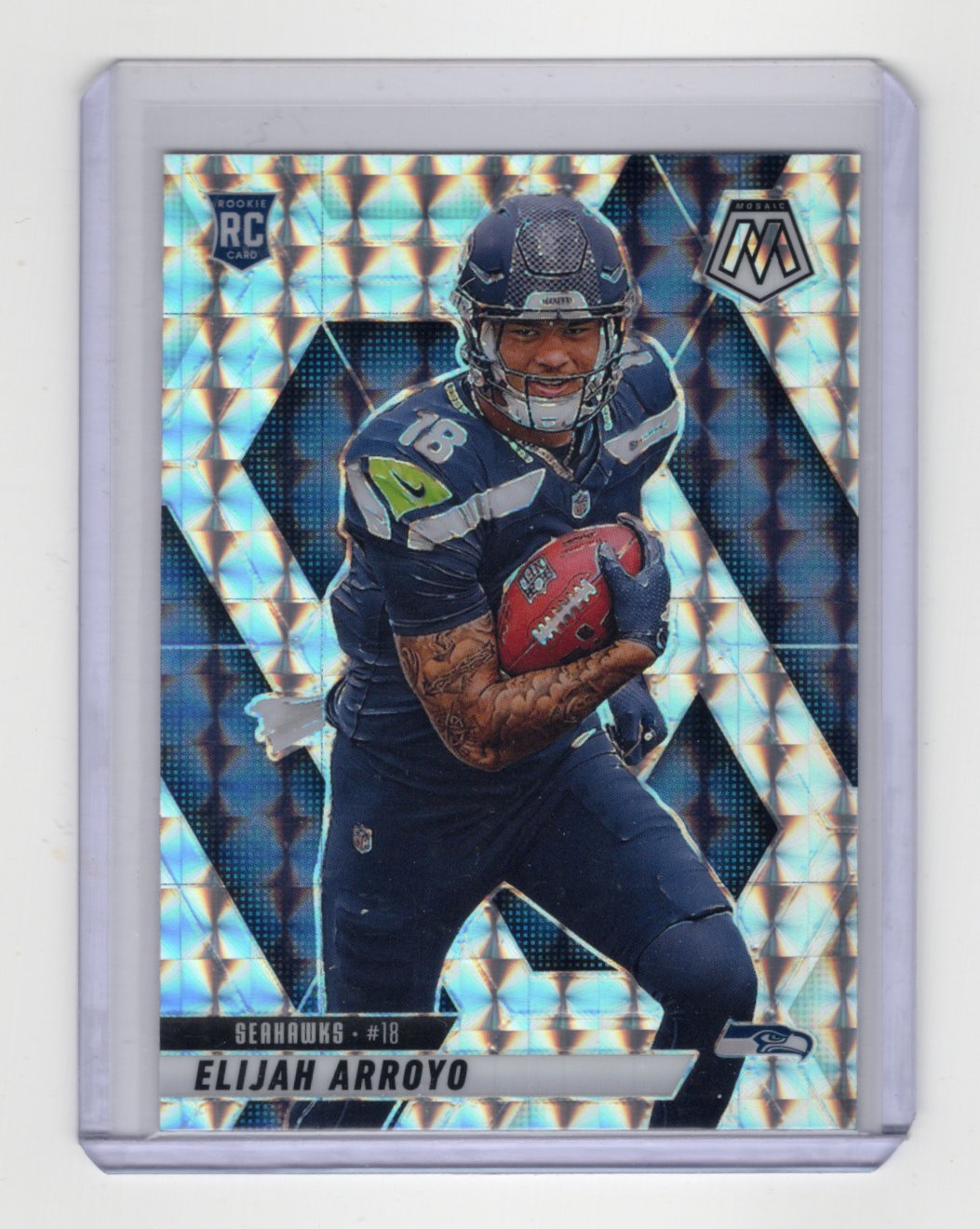 2025 Panini Mosaic Elijah Arroyo Card Mosaic Silver RC Seattle Seahawks