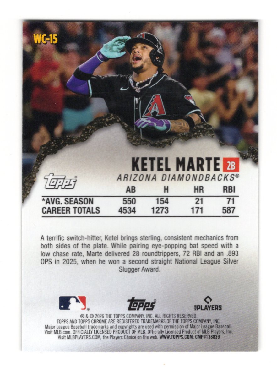2026 Topps Chrome Ketel Marte Card Wrecking Crew Arizona Diamondbacks