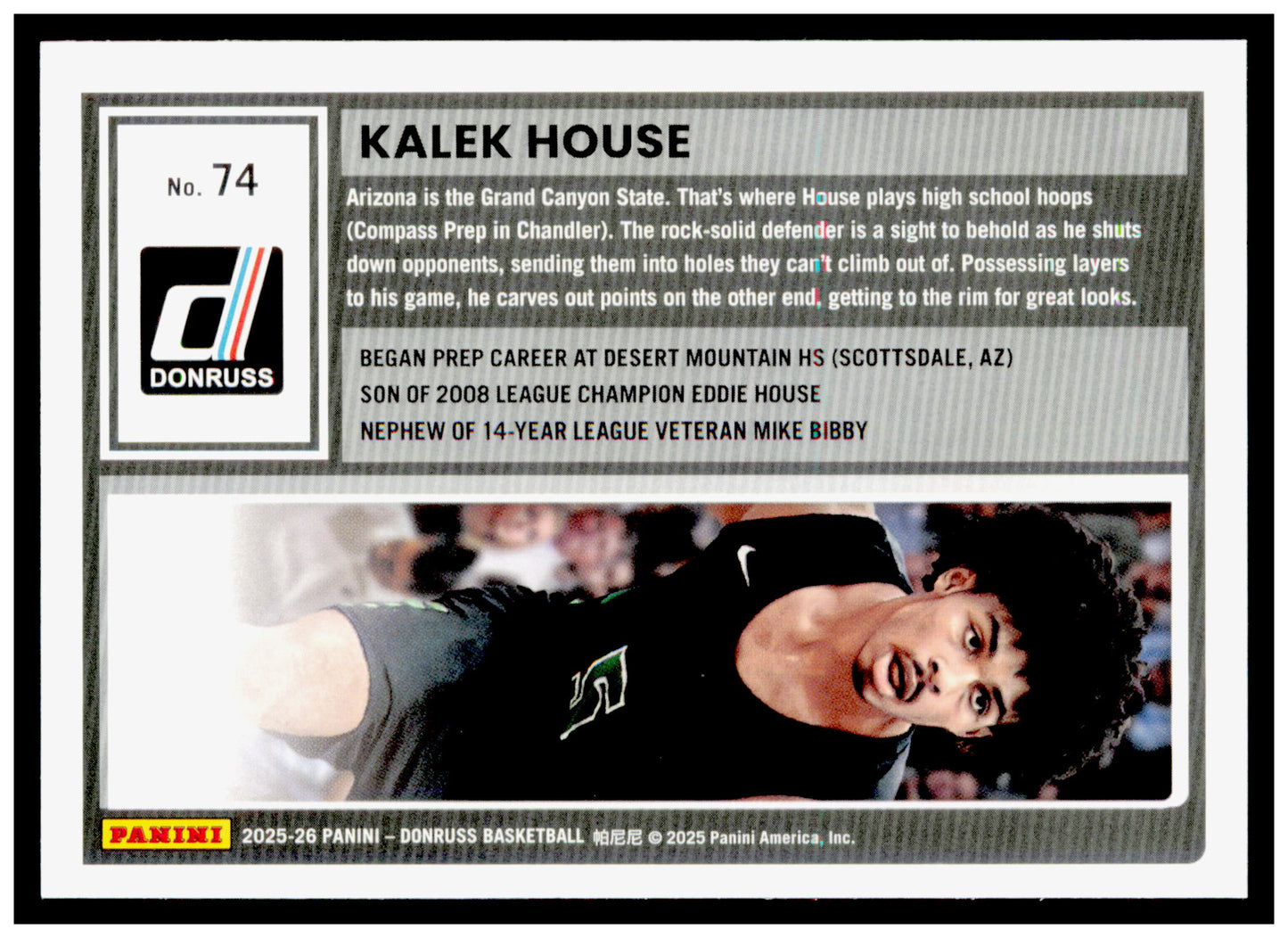 2025-26 Donruss Kalek House Card Holo Green Laser