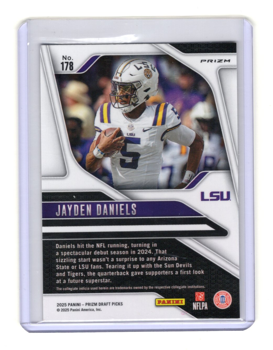 2025 Panini Prizm Draft Picks Jayden Daniels Card Prizms Gold Ice LSU Tigers