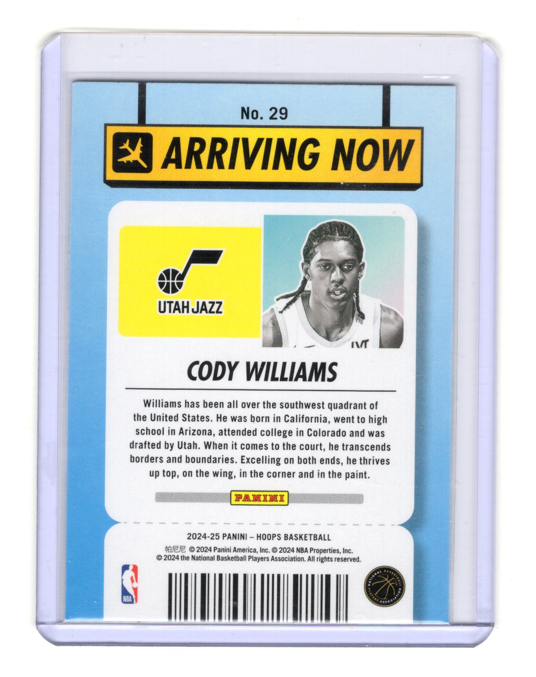 2024-25 Hoops Cody Williams Card Arriving Now Utah Jazz