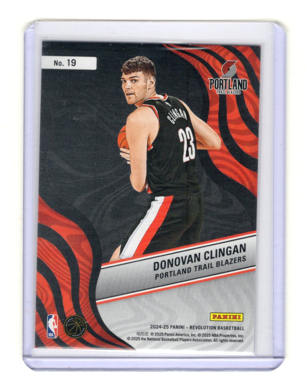 2024-25 Panini Revolution Donovan Clingan Card New Wave Portland Trail Blazers
