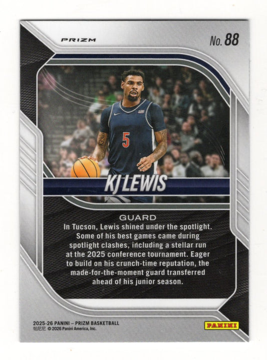 2025-26 Panini Prizm KJ Lewis Card Purple Wave Prizm Georgetown Hoyas