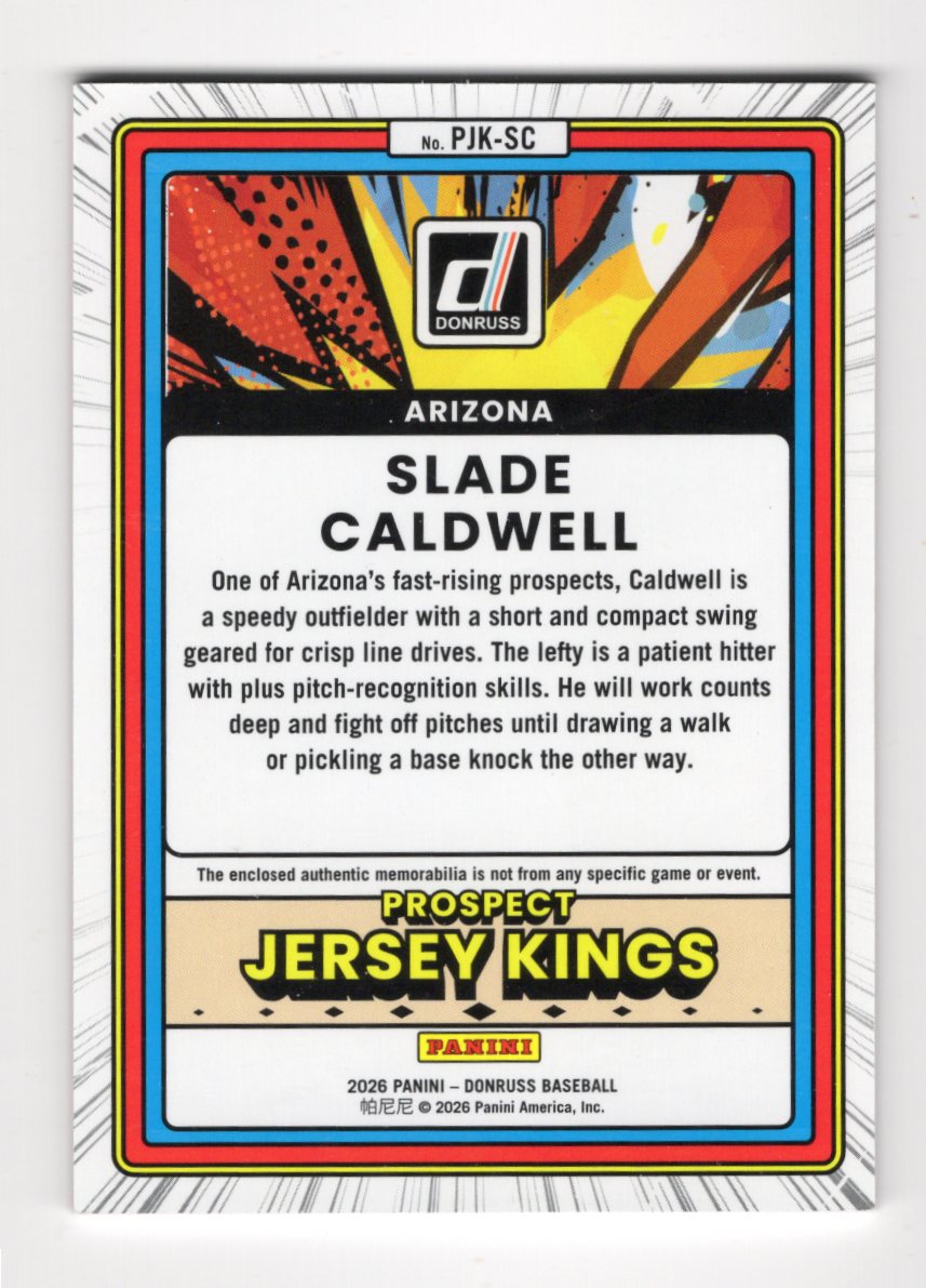 2026 Donruss Slade Caldwell Card Prospect Jersey Kings Orange Ice MEM