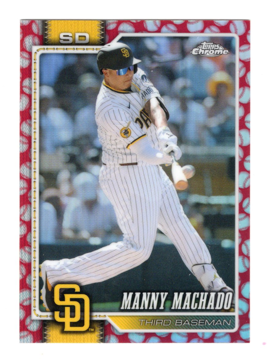 2026 Topps Chrome Manny Machado Card Baseball Seams Refractors San Diego Padres