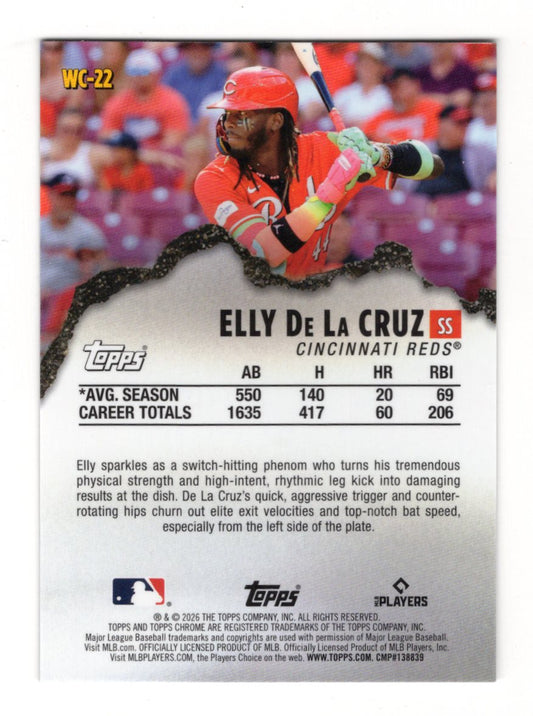 2026 Topps Chrome Elly De La Cruz Card Wrecking Crew Cincinnati Reds