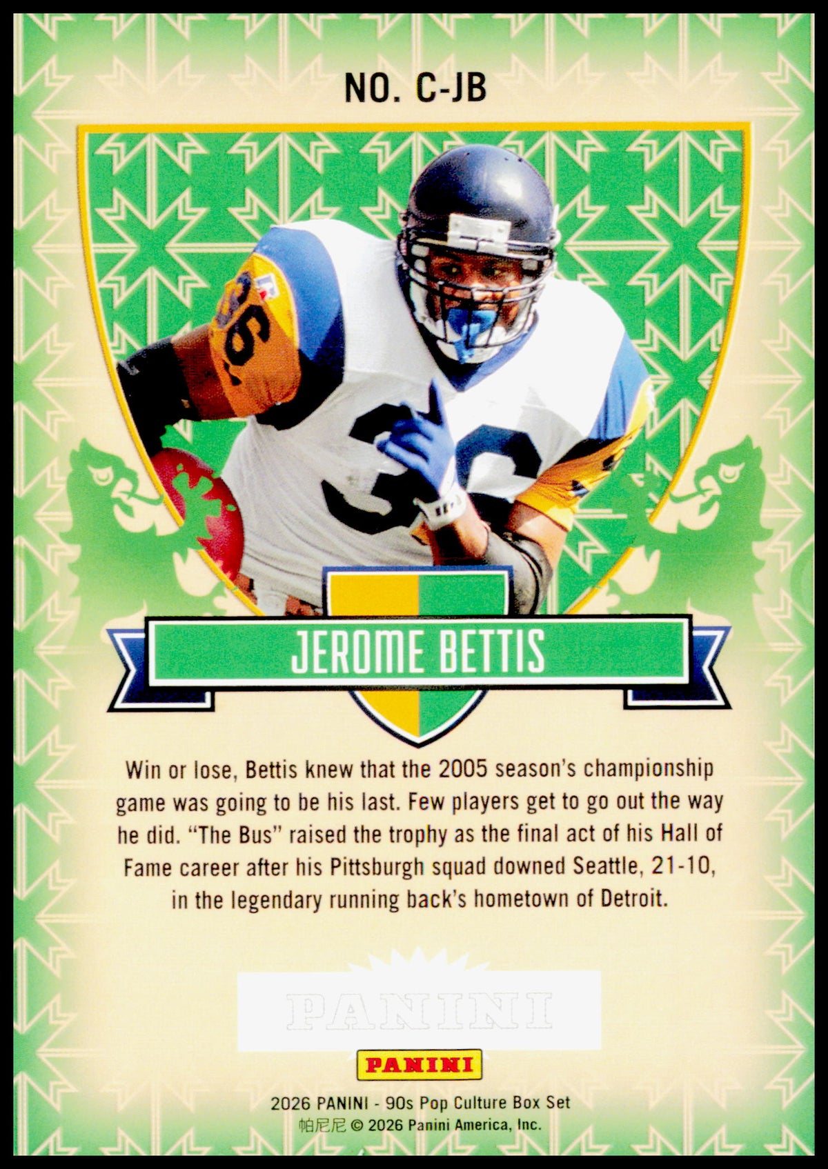 2026 Panini 90s Pop Culture Donruss Crusade Jerome Bettis #C-JB LA Rams