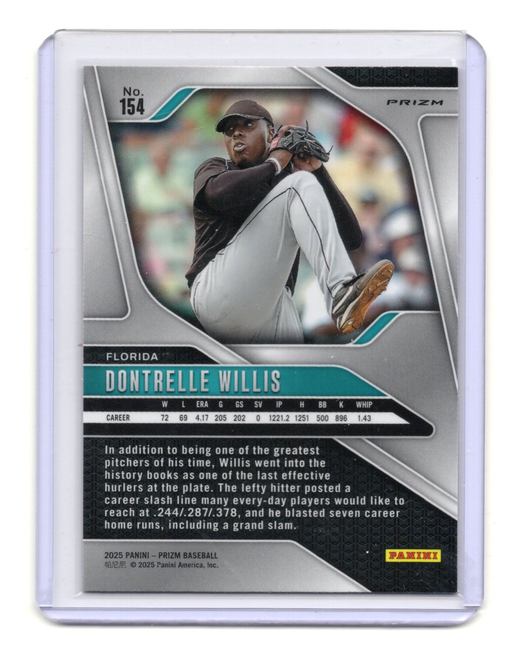 2025 Panini Prizm Dontrelle Willis Card Red Ice Prizms Florida Marlins