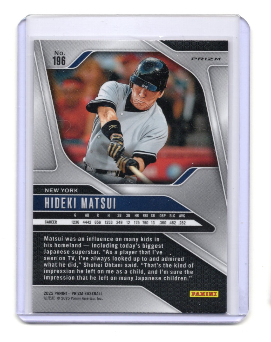 2025 Panini Prizm Hideki Matsui Card Red Ice Prizms New York Yankees