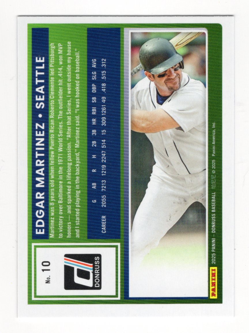 2025 Donruss Edgar Martinez Card Red and Blue Seattle Mariners