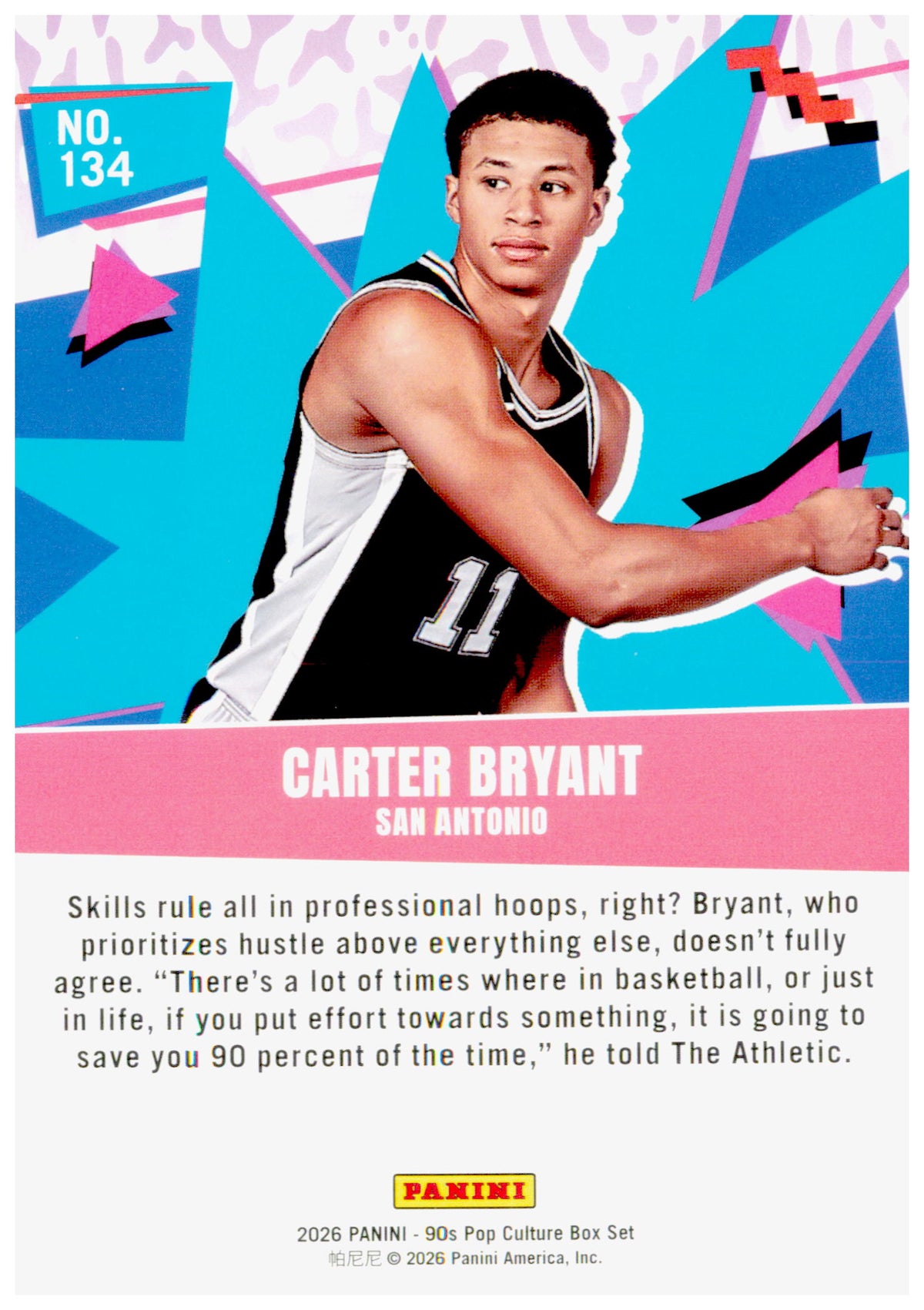 2026 Panini Decades 90s Pop Culture Carter Bryant Card San Antonio Spurs