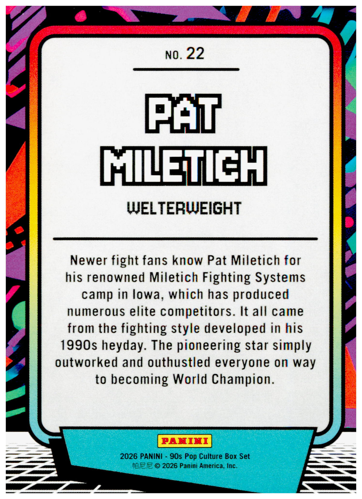 2026 Panini Decades 90s Pop Culture Pat Miletich Card