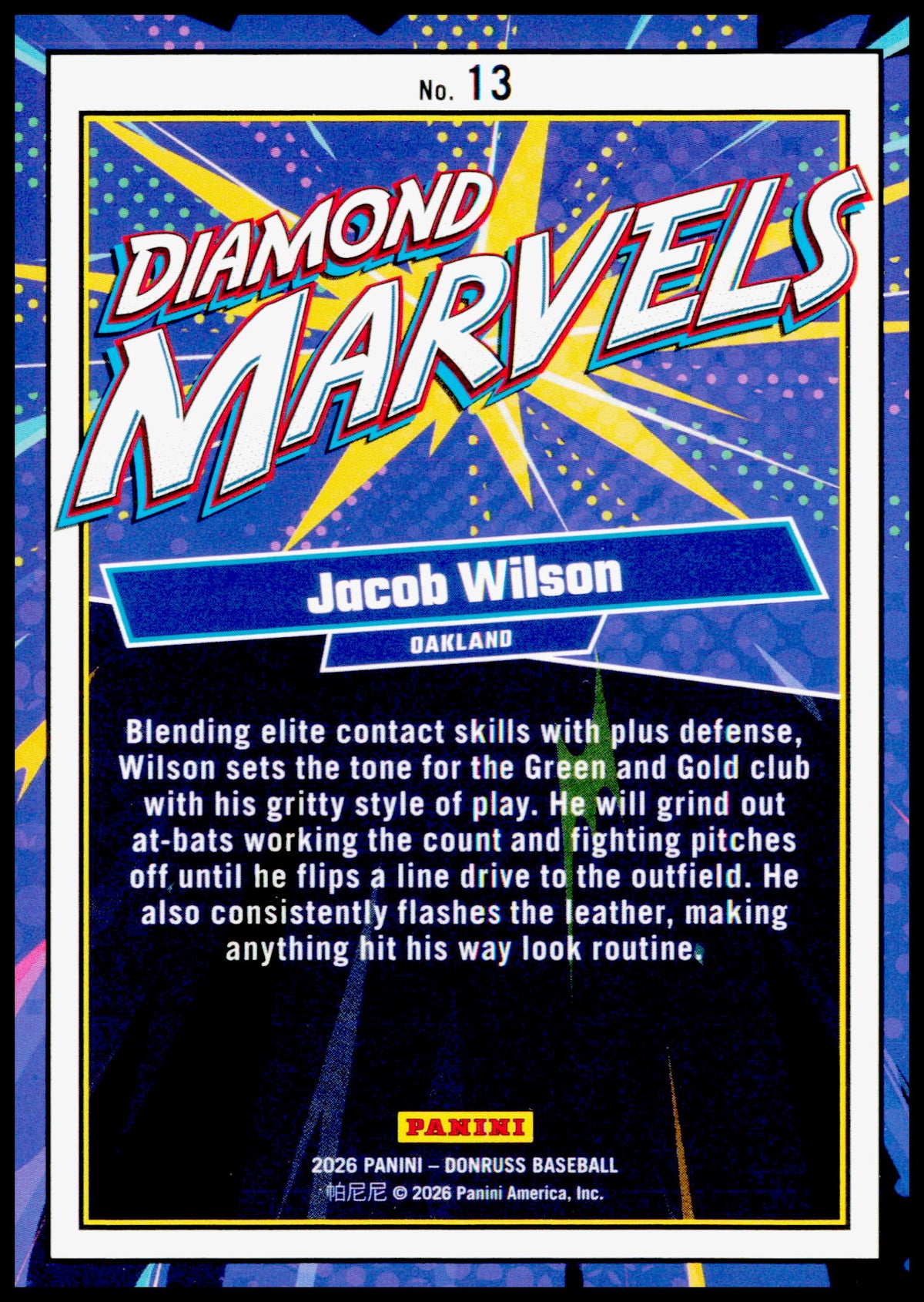 2026 Donruss Jacob Wilson Card Diamond Marvels Athletics