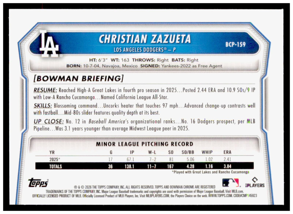 2026 Bowman Chrome Roki Sasaki Card Los Angeles Dodgers
