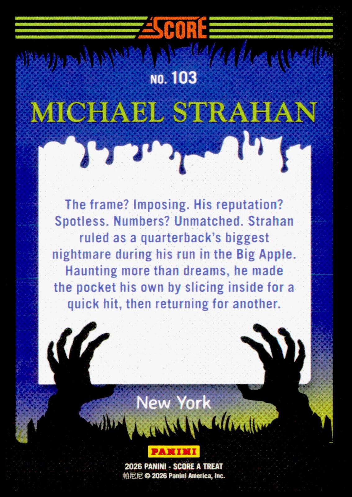2026 Score-A-Treat Multi-Sport Michael Strahan Card Pumpkins HOF New York Giants