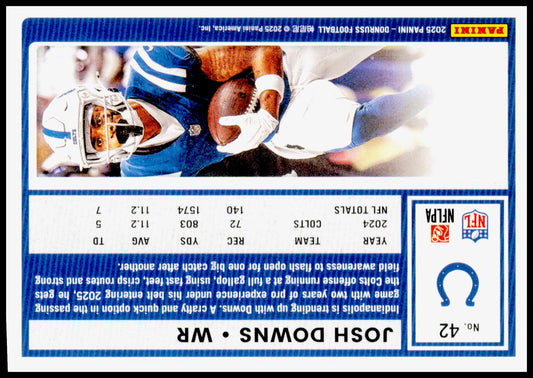 2025 Donruss Josh Downs Card Indianapolis Colts