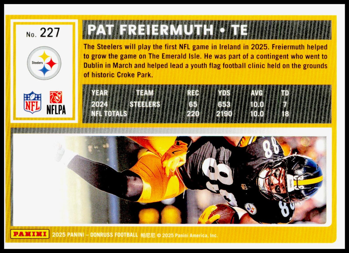 2025 Donruss Pat Freiermuth Card Pittsburgh Steelers
