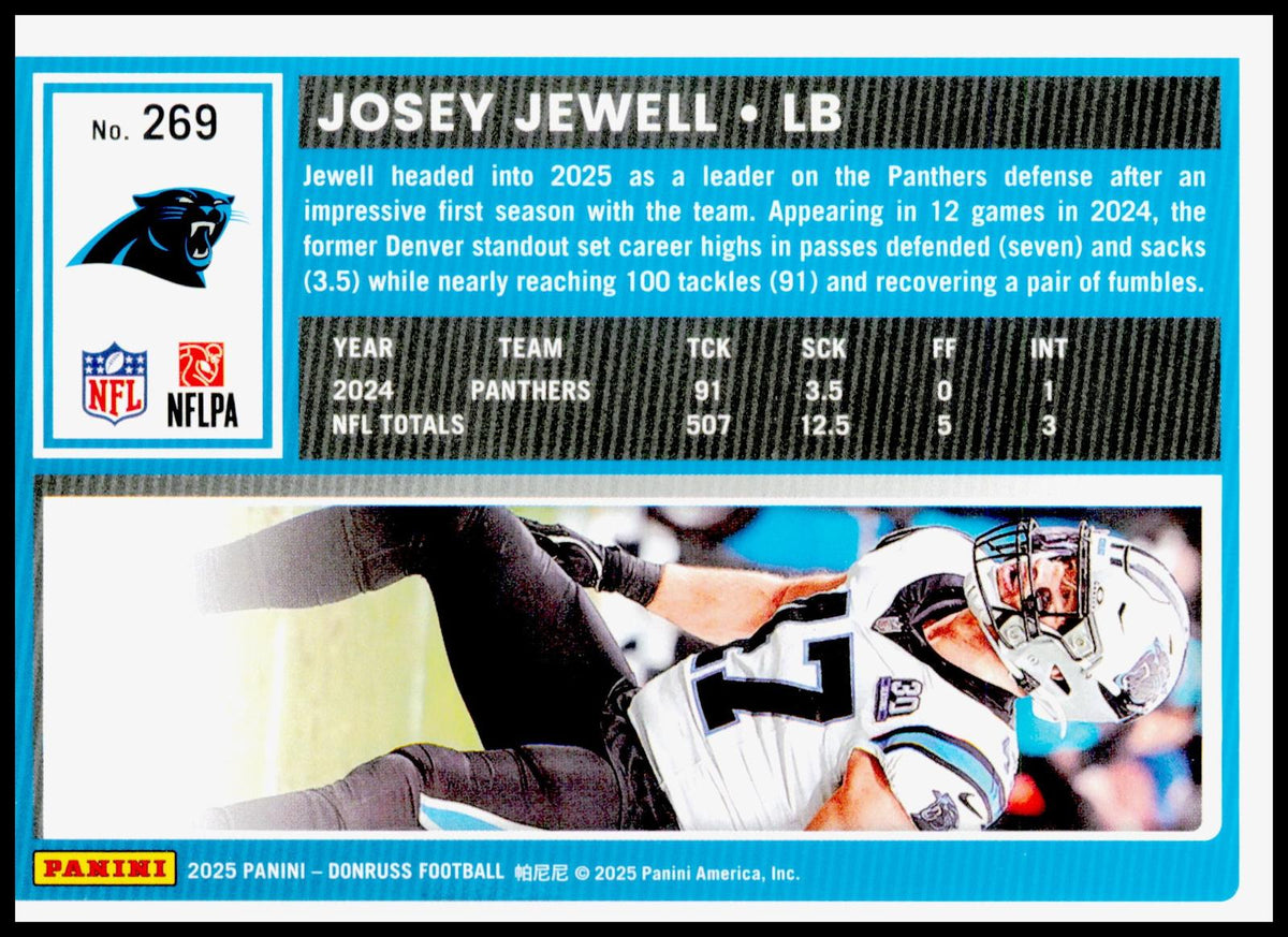 2025 Donruss Josey Jewell Card Carolina Panthers