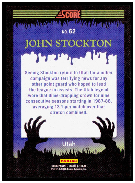 2026 Score-A-Treat John Stockton Card HOF Utah Jazz