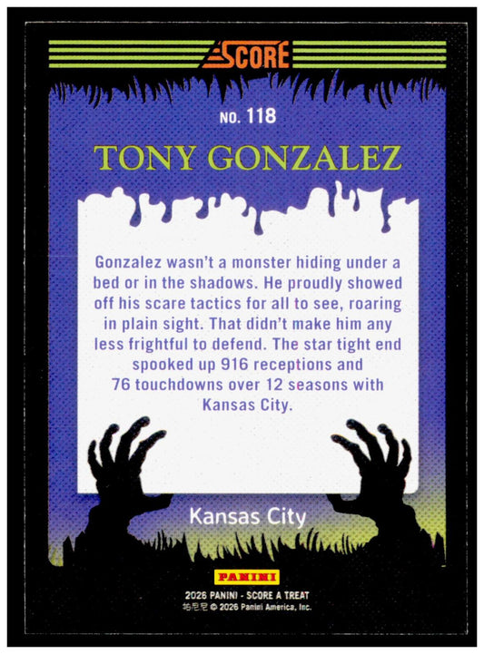 2026 Score-A-Treat Tony Gonzalez Card Kansas City Chiefs