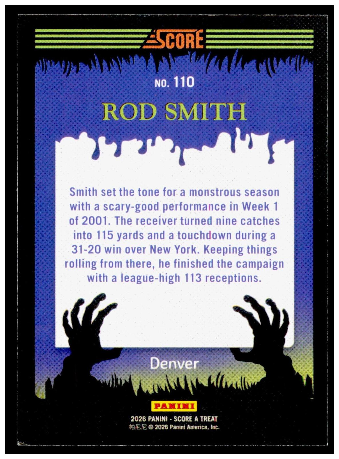 2026 Score-A-Treat Rod Smith Card Denver Broncos