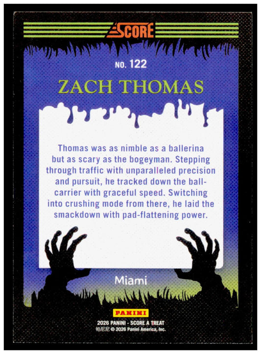 2026 Score-A-Treat Zach Thomas Card Pumpkins HOF Miami Dolphins
