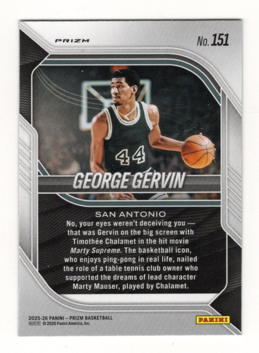 2025-26 Panini Prizm George Gervin Card Red Ice Prizm San Antonio Spurs