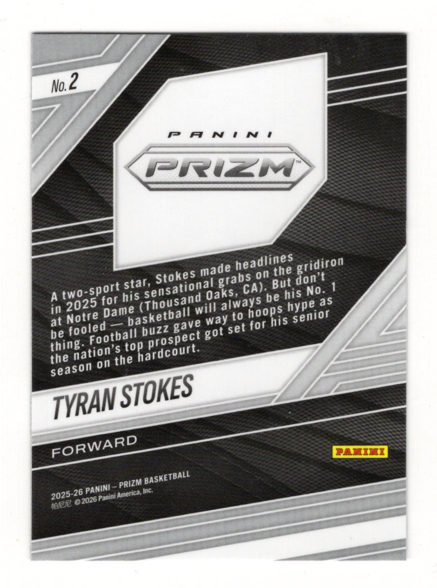 2025-26 Panini Prizm Tyran Stokes Card Fearless