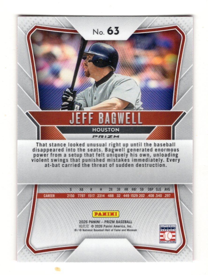 2026 Panini Prizm Jeff Bagwell Card Pink Ice Prizm HOF Houston Astros