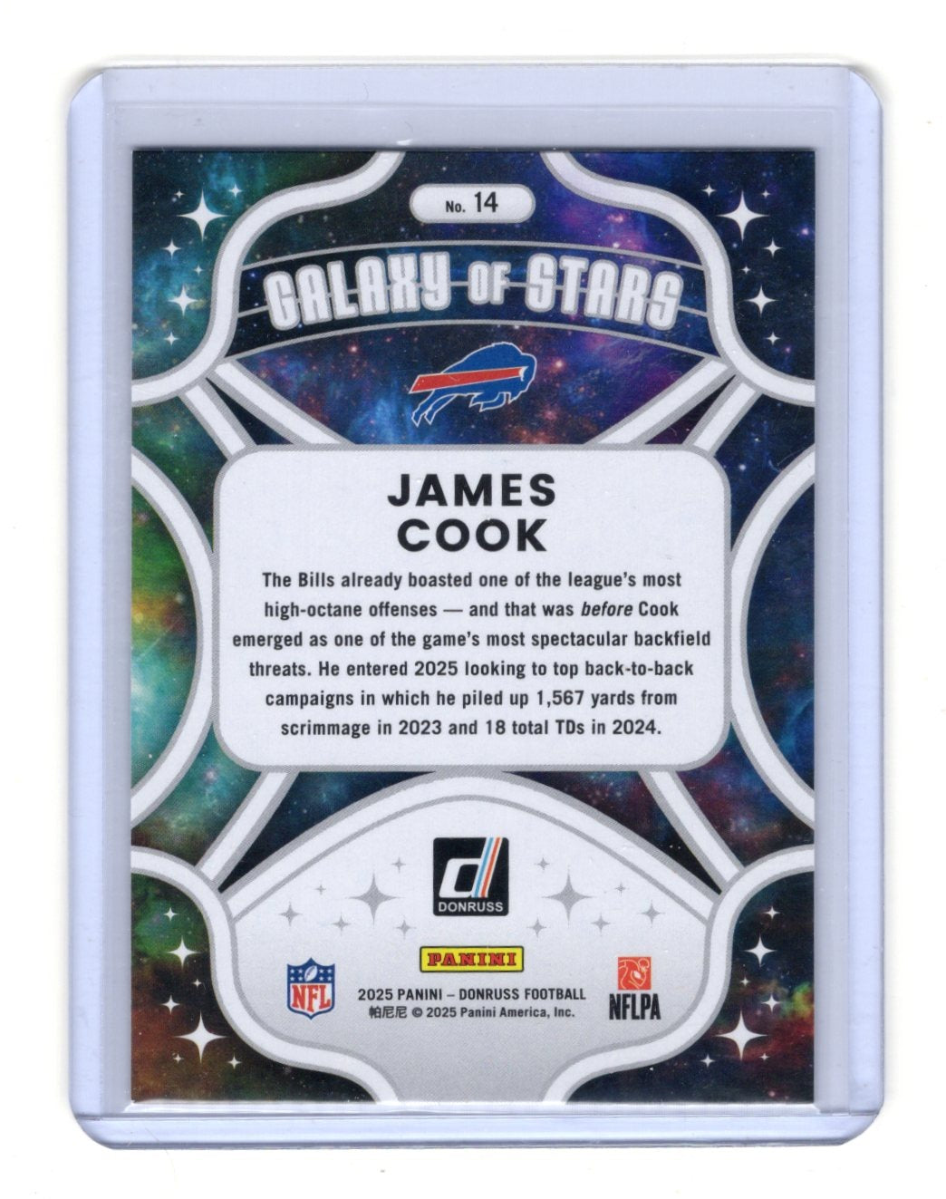 2025 Donruss James Cook Card Galaxy of Stars Buffalo Bills