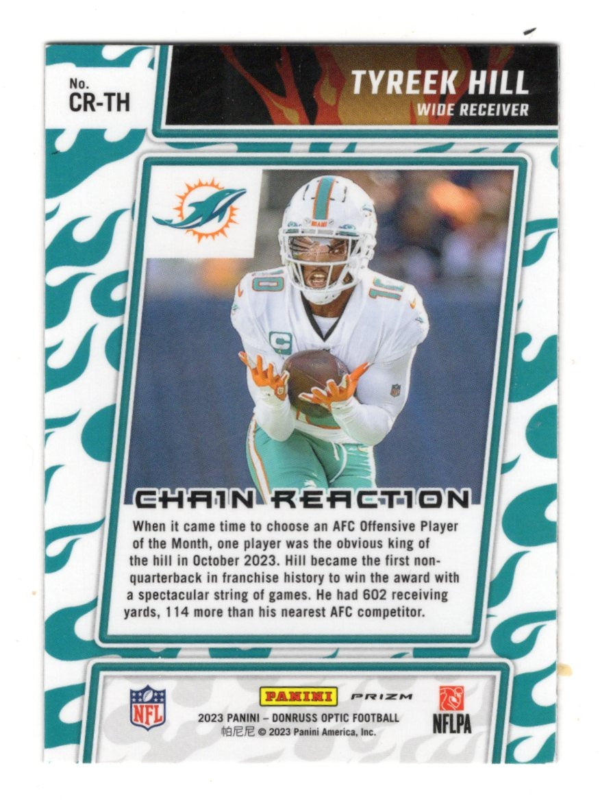 2023 Donruss Optic Tyreek Hill Card Chain Reaction Miami Dolphins