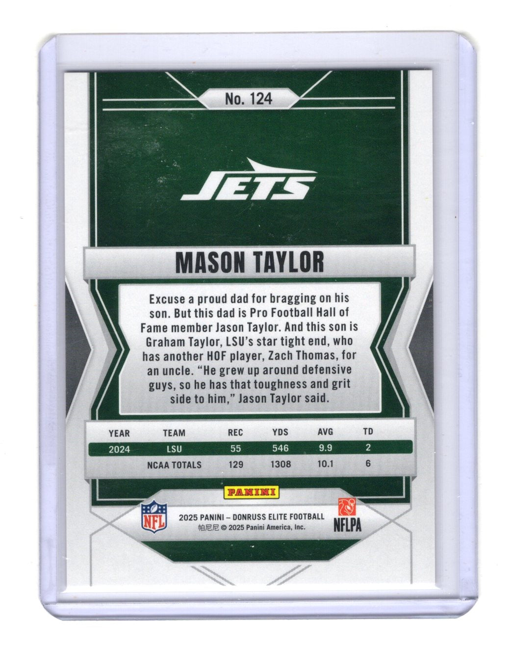 2025 Donruss Elite Mason Taylor Status RC Rookie Orange /849 #124 New York Jets